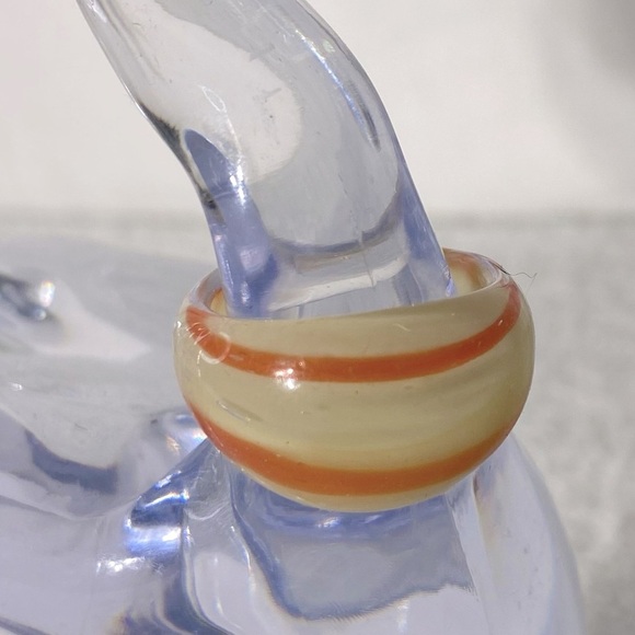 Vintage Art Glass Handmade Cream Orange Band Ring - Picture 2 of 11